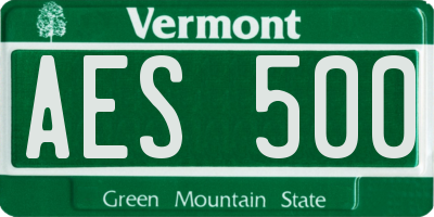 VT license plate AES500