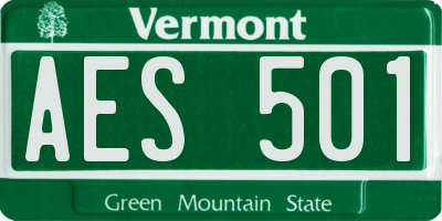 VT license plate AES501
