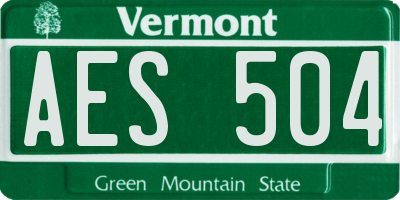 VT license plate AES504