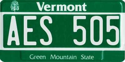 VT license plate AES505