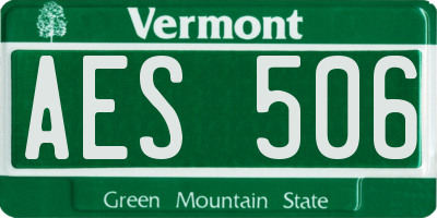 VT license plate AES506
