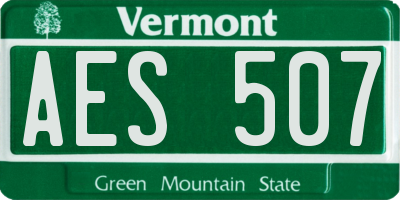 VT license plate AES507