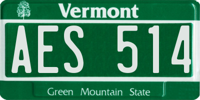 VT license plate AES514