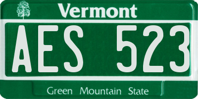 VT license plate AES523