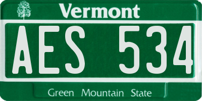 VT license plate AES534