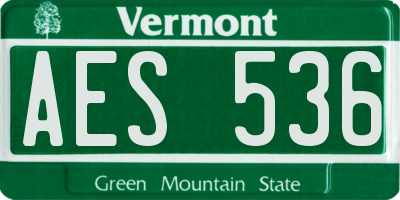 VT license plate AES536