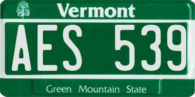 VT license plate AES539