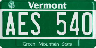VT license plate AES540