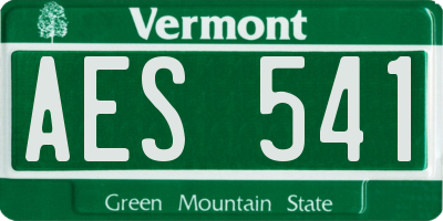 VT license plate AES541