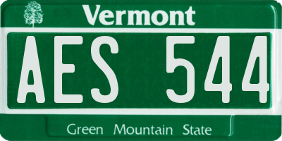 VT license plate AES544