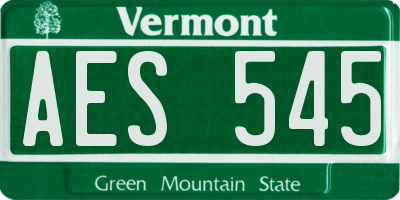 VT license plate AES545