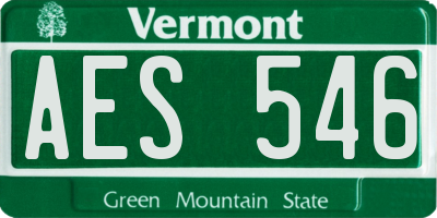 VT license plate AES546