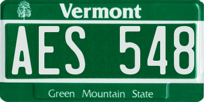 VT license plate AES548