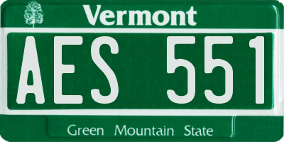 VT license plate AES551