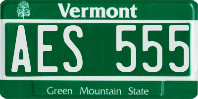 VT license plate AES555