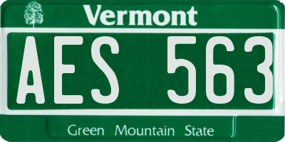 VT license plate AES563