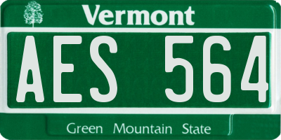 VT license plate AES564
