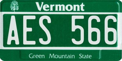 VT license plate AES566