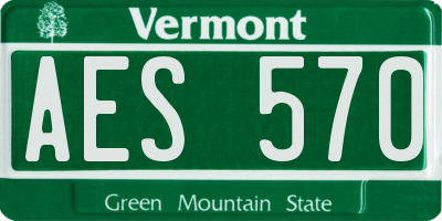 VT license plate AES570