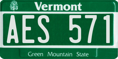 VT license plate AES571