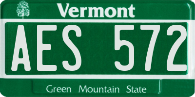 VT license plate AES572