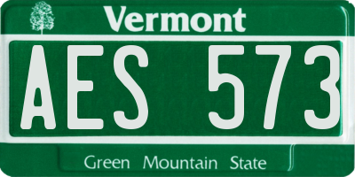VT license plate AES573
