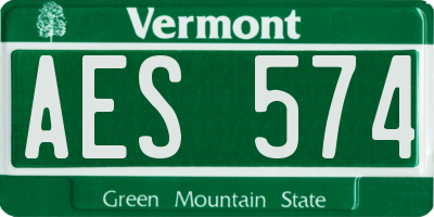 VT license plate AES574