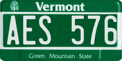 VT license plate AES576