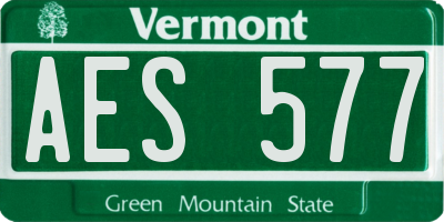 VT license plate AES577