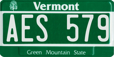 VT license plate AES579