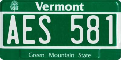 VT license plate AES581