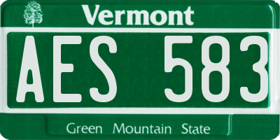 VT license plate AES583