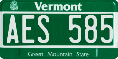 VT license plate AES585