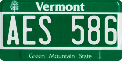 VT license plate AES586