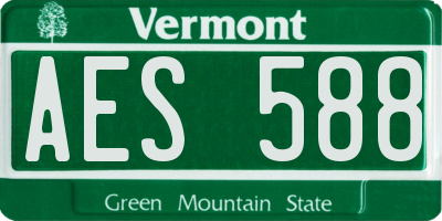VT license plate AES588