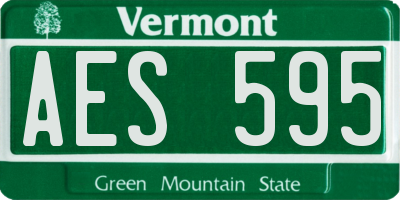 VT license plate AES595