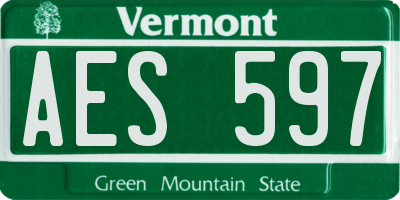 VT license plate AES597