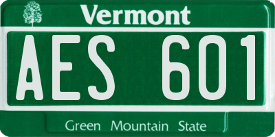 VT license plate AES601