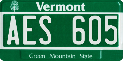 VT license plate AES605