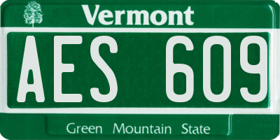 VT license plate AES609