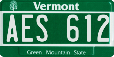 VT license plate AES612