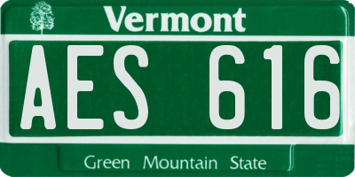 VT license plate AES616