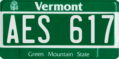 VT license plate AES617