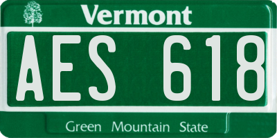 VT license plate AES618