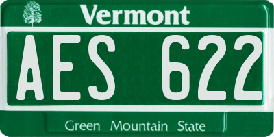 VT license plate AES622