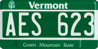 VT license plate AES623