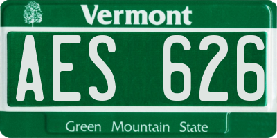 VT license plate AES626
