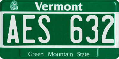 VT license plate AES632
