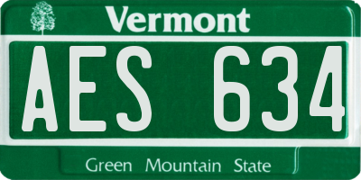 VT license plate AES634