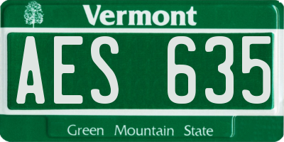 VT license plate AES635